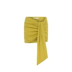 SIR the Label Arla Gathered Mini Skirt in Chartreuse | Mini Skirts | Luxury Shoes 