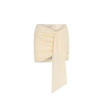SIR the Label Arla Gathered Mini Skirt in Cream | Mini Skirts | Luxury Shoes 