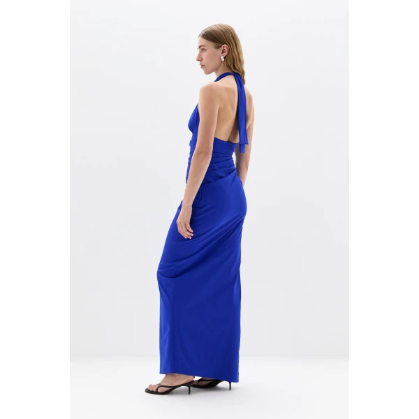 SIR the Label Arla Halter Gown in Cobalt | Evening Gowns | Luxury Shoes 