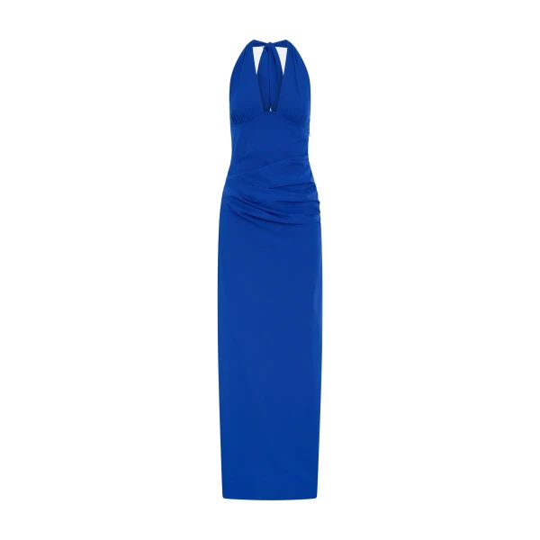 SIR the Label Arla Halter Gown in Cobalt | Evening Gowns | Luxury Shoes 