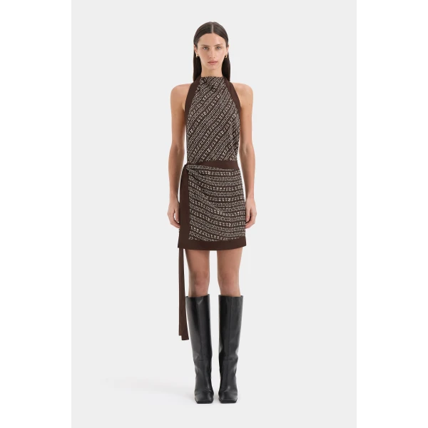 SIR the Label Astrid Open Back Mini Dress in Tisso Plum | Mini Dresses | Luxury Shoes 