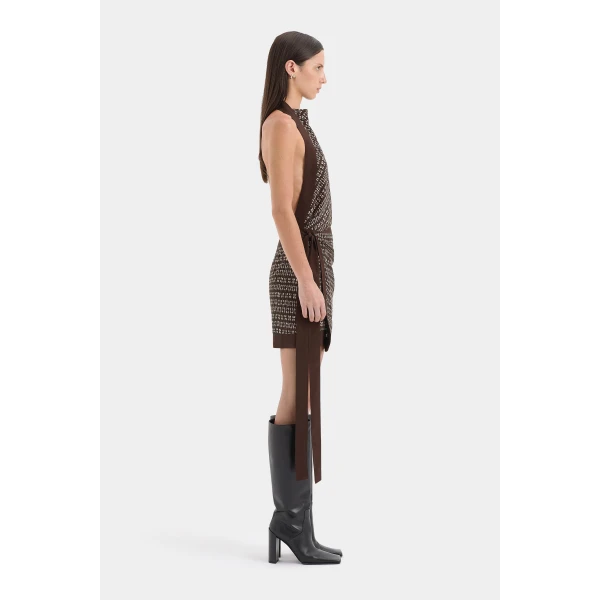 SIR the Label Astrid Open Back Mini Dress in Tisso Plum | Mini Dresses | Luxury Shoes 