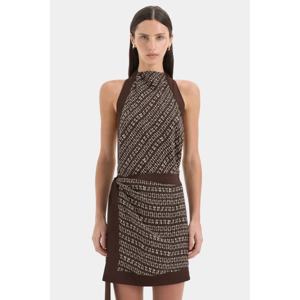 SIR the Label Astrid Open Back Mini Dress in Tisso Plum | Mini Dresses | Luxury Shoes 