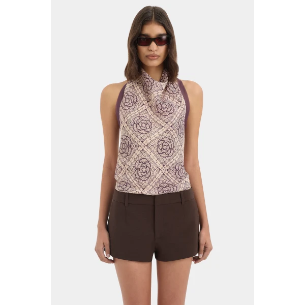 SIR the Label Astrine Mini Short in Coffee | Shorts | Luxury Shoes 