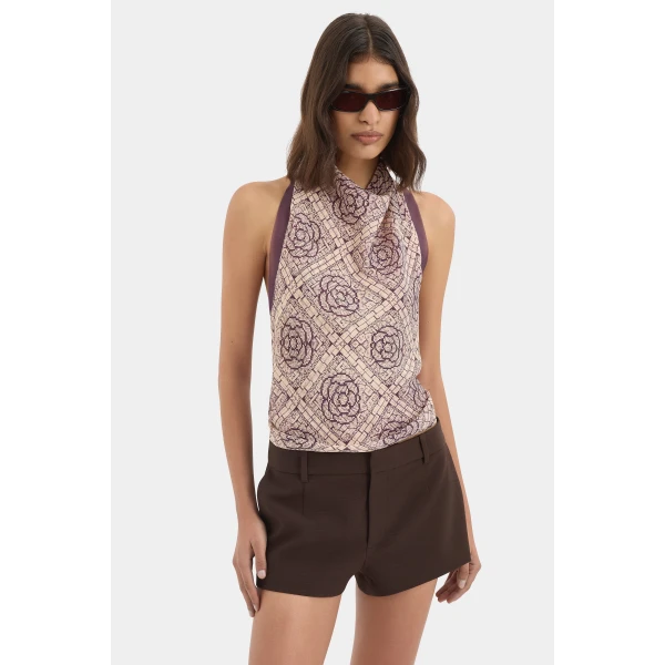 SIR the Label Astrine Mini Short in Coffee | Shorts | Luxury Shoes 