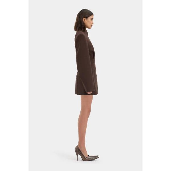 SIR the Label Astrine Tailored Mini Dress in Coffee | Mini Dresses | Luxury Shoes 