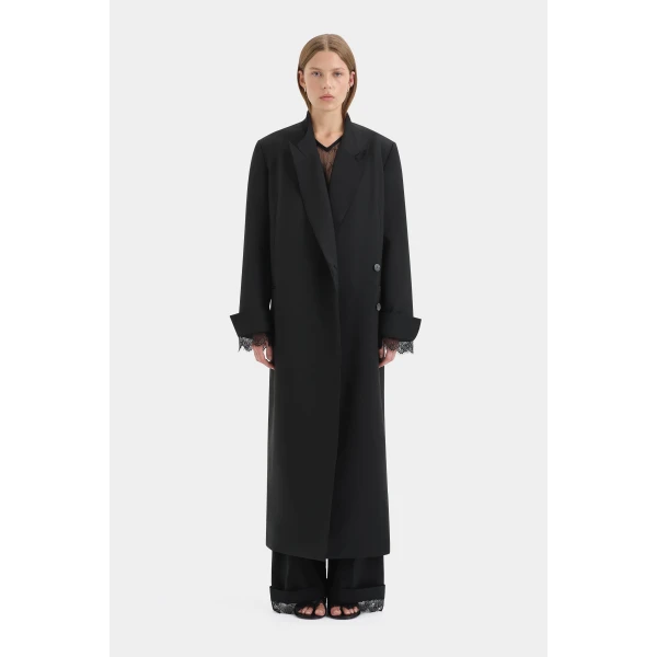 SIR the Label Axel Coat in Black | Wool Coat | Luxury Shoes 