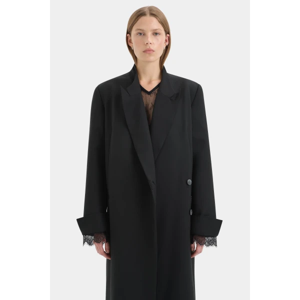 SIR the Label Axel Coat in Black | Wool Coat | Luxury Shoes 
