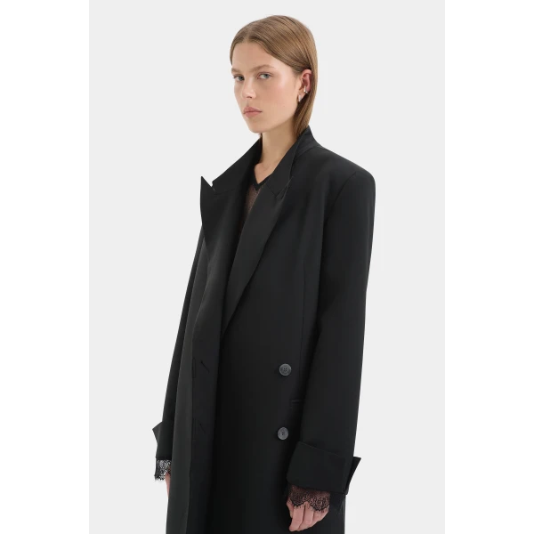 SIR the Label Axel Coat in Black | Wool Coat | Luxury Shoes 