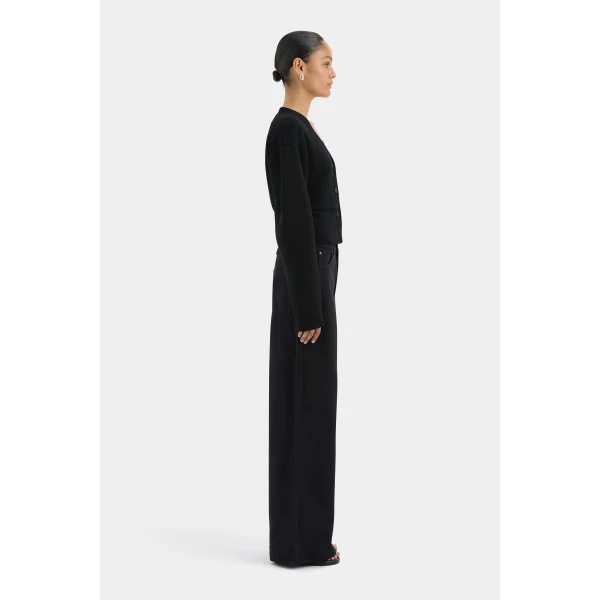 SIR the Label Ayana Gathered Cardigan in Black | Cardigan | Luxury Shoes 