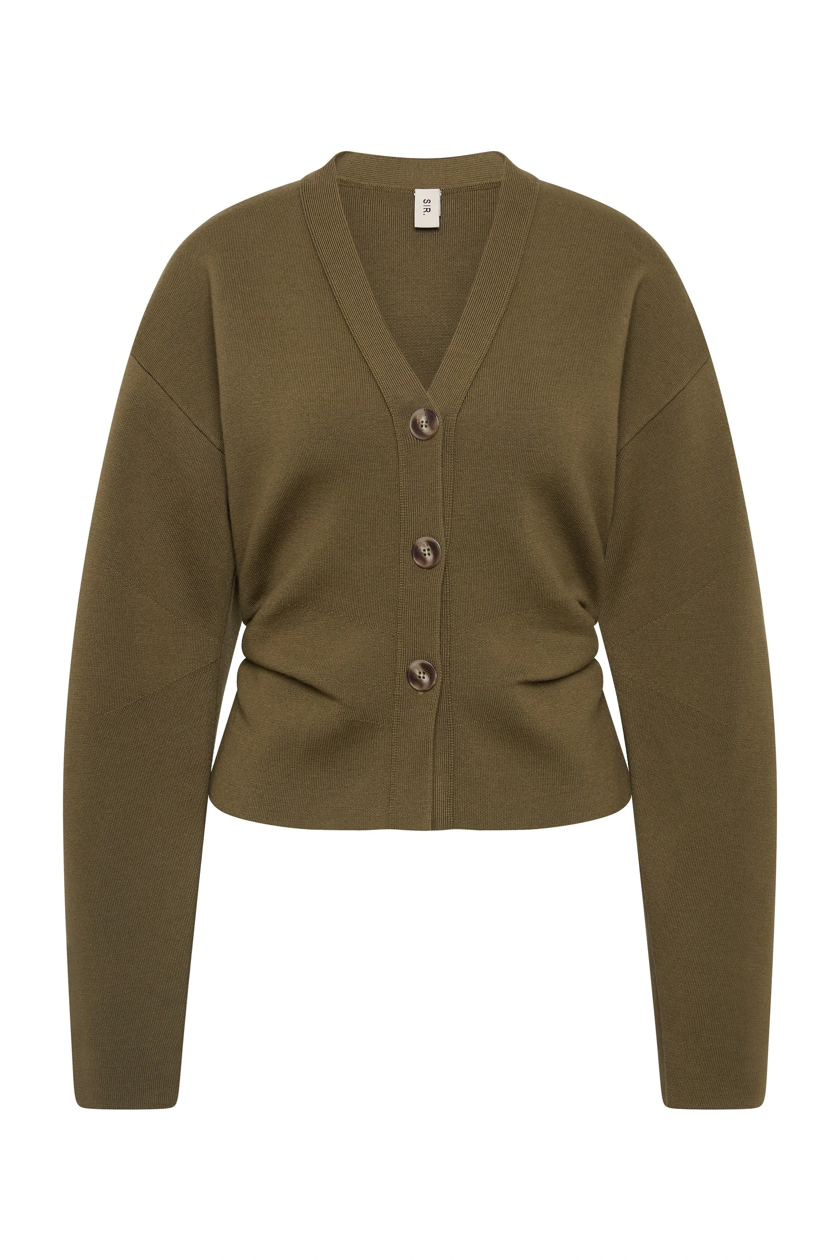 SIR the Label Ayana Gathered Cardigan in Olive SIR the Label Ayana Gathered Cardigan in Olive | Cardigan | Luxury Shoes