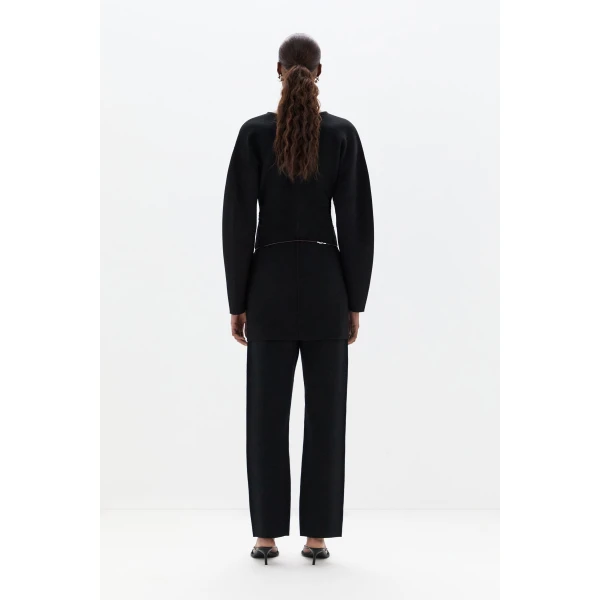 SIR the Label Ayana Knit Flared Pant in Black | Wide leg pants | Luxury Shoes 