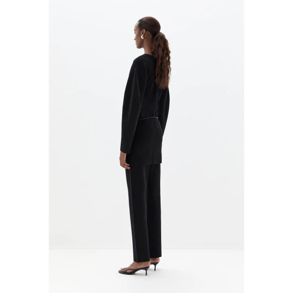 SIR the Label Ayana Knit Flared Pant in Black | Wide leg pants | Luxury Shoes 