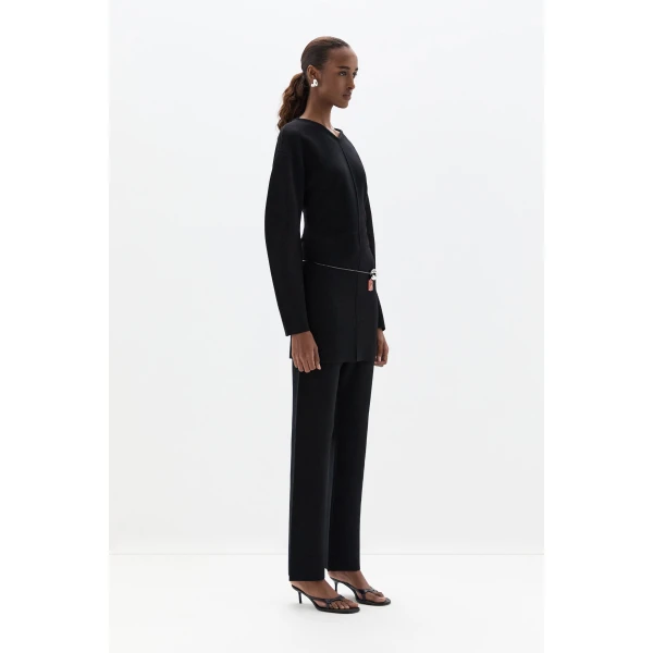 SIR the Label Ayana Knit Flared Pant in Black | Wide leg pants | Luxury Shoes 