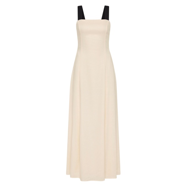 SIR the Label Ayla Tie Back Maxi Dress in Bone | Maxi Dresses | Luxury Shoes 