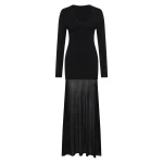 SIR the Label Aylu Long Sleeve Maxi Dress in Black | Maxi Dresses | Luxury Shoes 