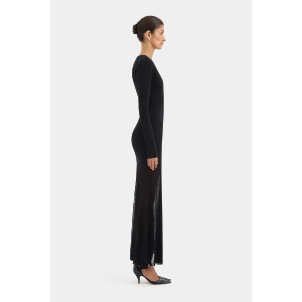 SIR the Label Aylu Long Sleeve Maxi Dress in Black | Maxi Dresses | Luxury Shoes 