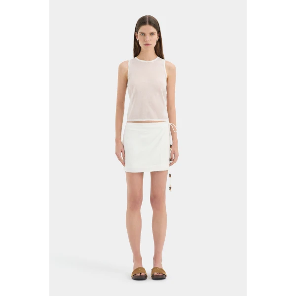 SIR the Label Azura Mini Skirt in Ivory | Mini Skirts | Luxury Shoes 