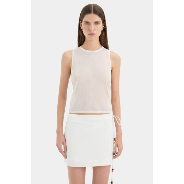 SIR the Label Azura Mini Skirt in Ivory | Mini Skirts | Luxury Shoes 