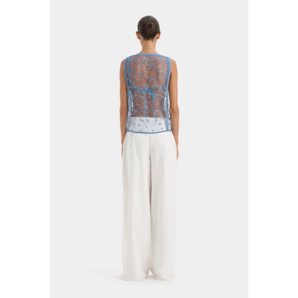 SIR the Label Beatrice Pintuck Pant in Ivory | Pants | Luxury Shoes 