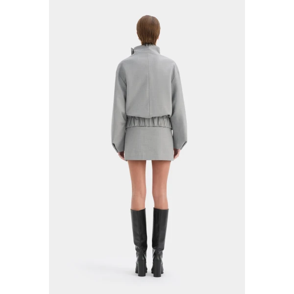 SIR the Label Belle Bomber Jacket in Grey Marle | Jackets | Luxury Shoes 