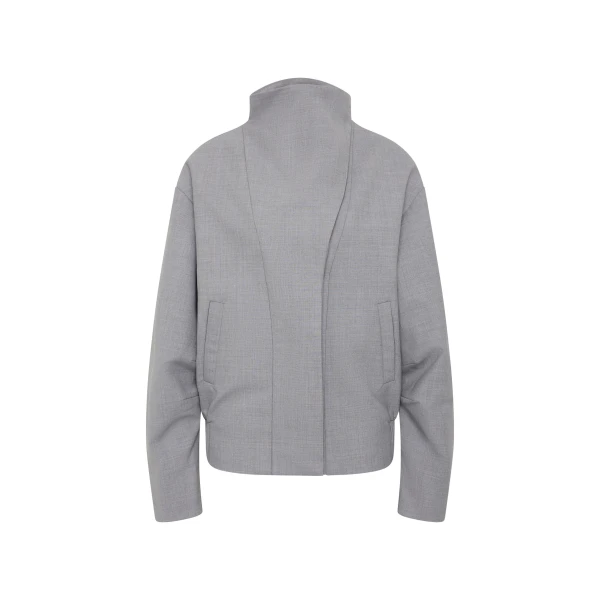 SIR the Label Belle Bomber Jacket in Grey Marle | Jackets | Luxury Shoes 