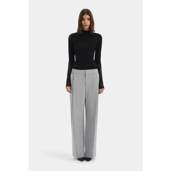 SIR the Label Belle Tailored Trouser in Grey Marle | Tailored pants | Luxury Shoes 