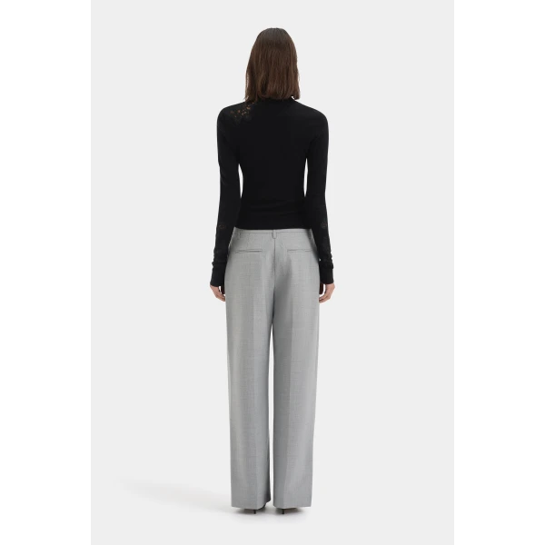 SIR the Label Belle Tailored Trouser in Grey Marle | Tailored pants | Luxury Shoes 