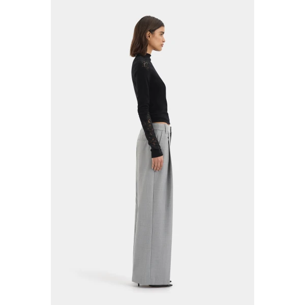 SIR the Label Belle Tailored Trouser in Grey Marle | Tailored pants | Luxury Shoes 