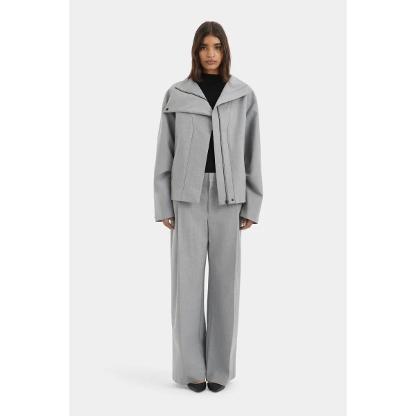 SIR the Label Belle Tailored Trouser in Grey Marle | Tailored pants | Luxury Shoes 