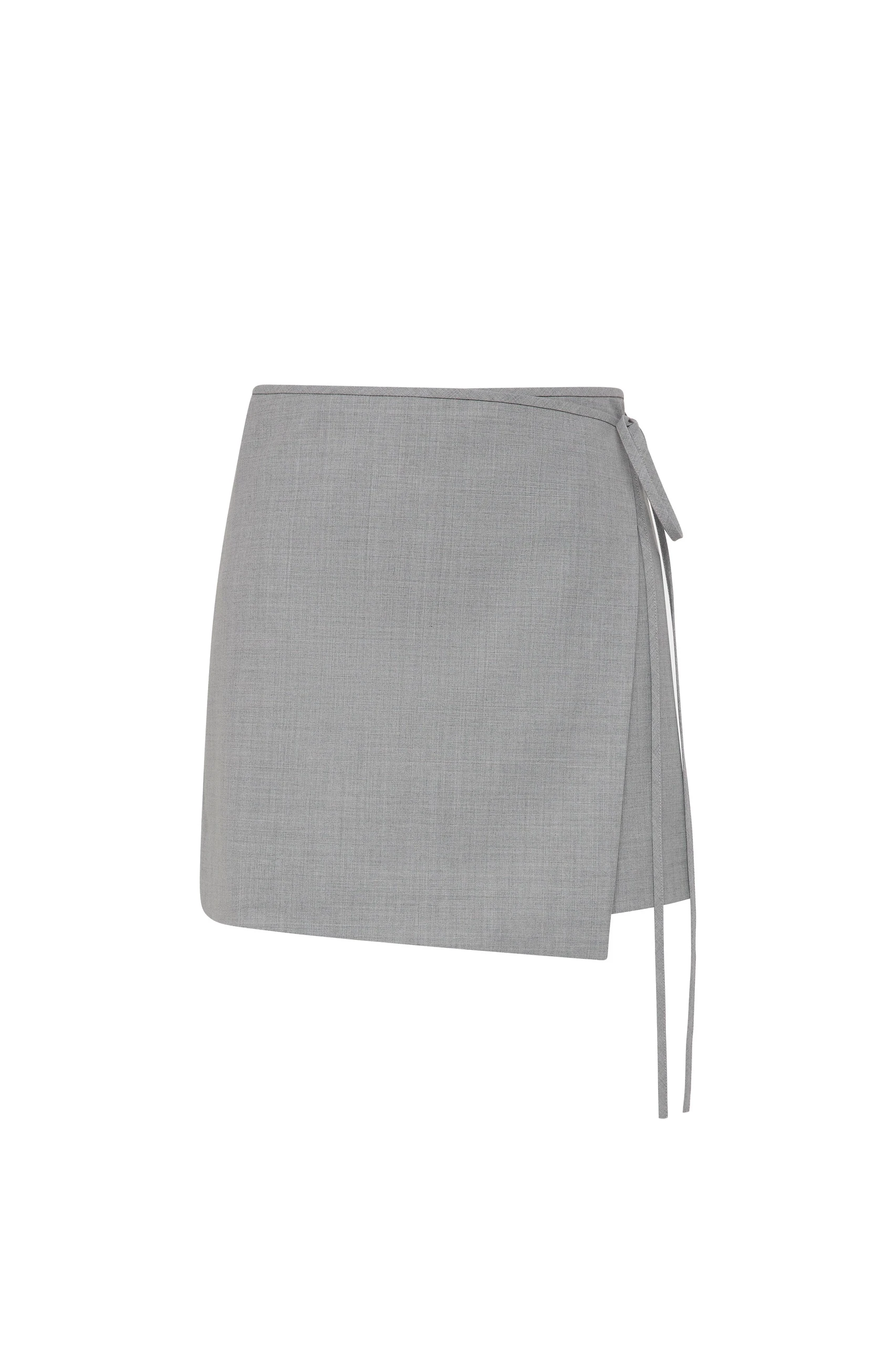 SIR the Label Belle Wrap Mini Skirt in Grey Marle SIR the Label Belle Wrap Mini Skirt in Grey Marle | Mini Skirts | Luxury Shoes