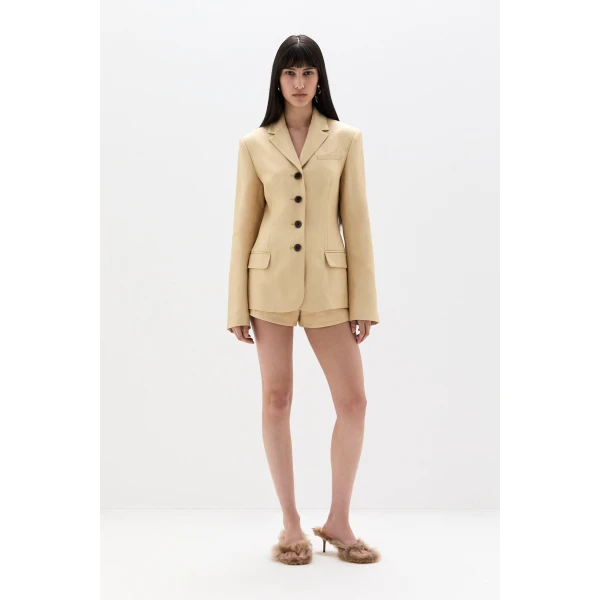 SIR the Label Bronte Belted Mini Short in Beige | Shorts | Luxury Shoes 