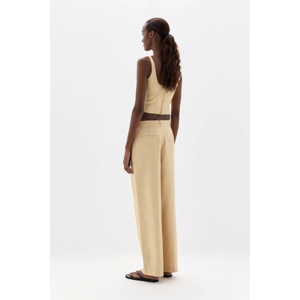 SIR the Label Bronte Fitted Bodice in Beige | Cropped Top | Luxury Shoes 
