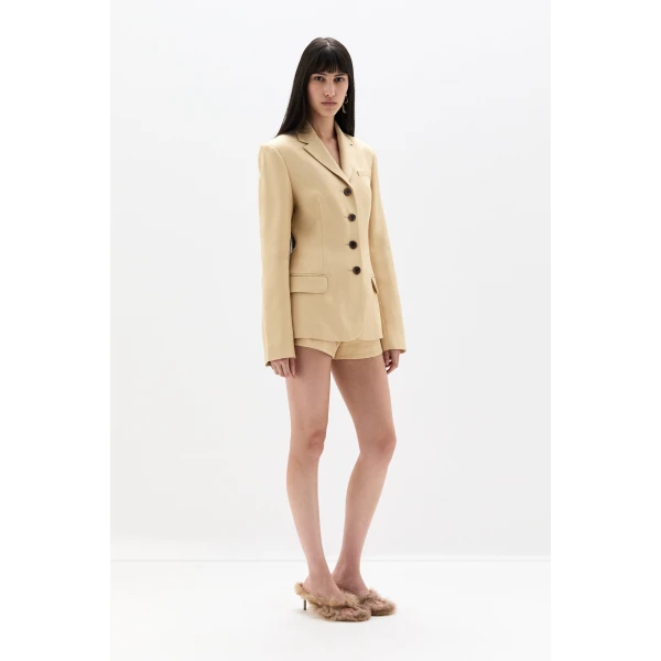 SIR the Label Bronte Open Back Blazer in Beige | Blazers | Luxury Shoes 