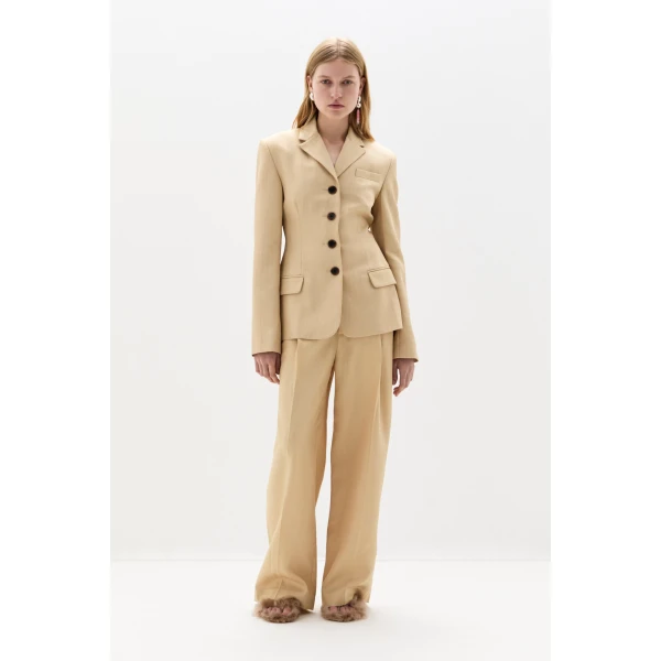 SIR the Label Bronte Open Back Blazer in Beige | Blazers | Luxury Shoes 