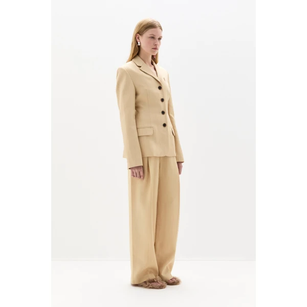 SIR the Label Bronte Tailored Trouser in Beige | Tailored pants | Luxury Shoes 