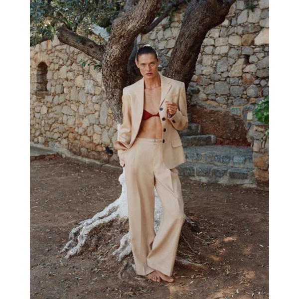 SIR the Label Bronte Tailored Trouser in Beige | Tailored pants | Luxury Shoes 