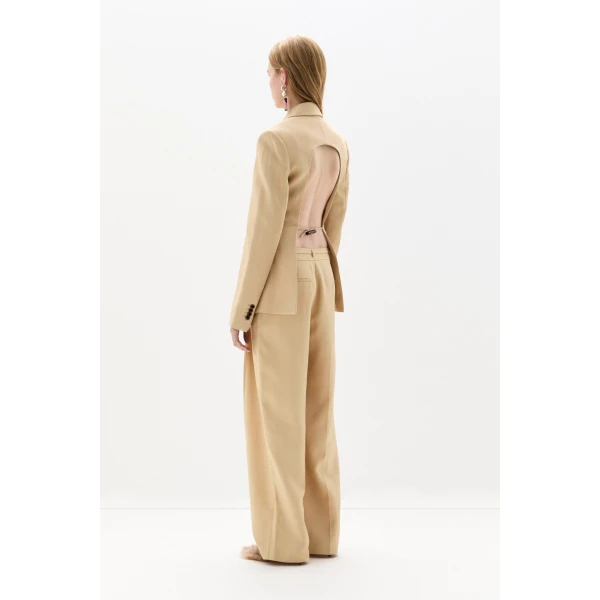 SIR the Label Bronte Tailored Trouser in Beige | Tailored pants | Luxury Shoes 
