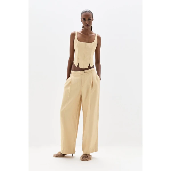 SIR the Label Bronte Tailored Trouser in Beige | Tailored pants | Luxury Shoes 
