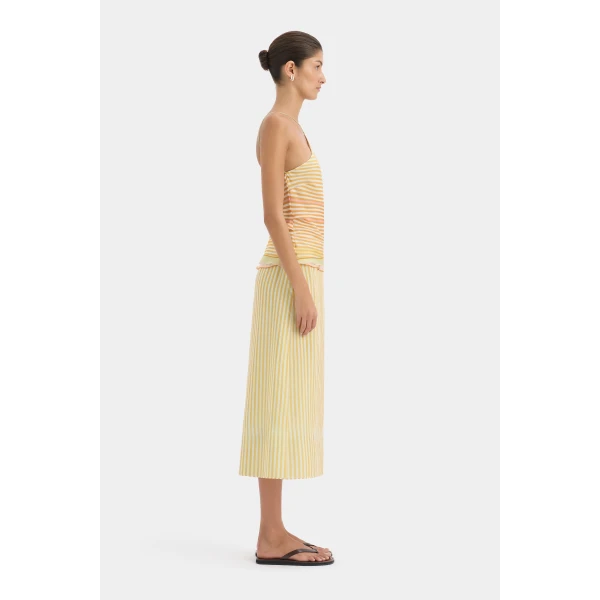SIR the Label Calypso Midi Skirt in Sorbet Stripe | Midi Skirts | Luxury Shoes 