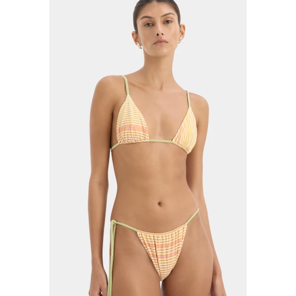 SIR the Label Calypso String Triangle Top in Sorbet Stripe | Bikini | Luxury Shoes 