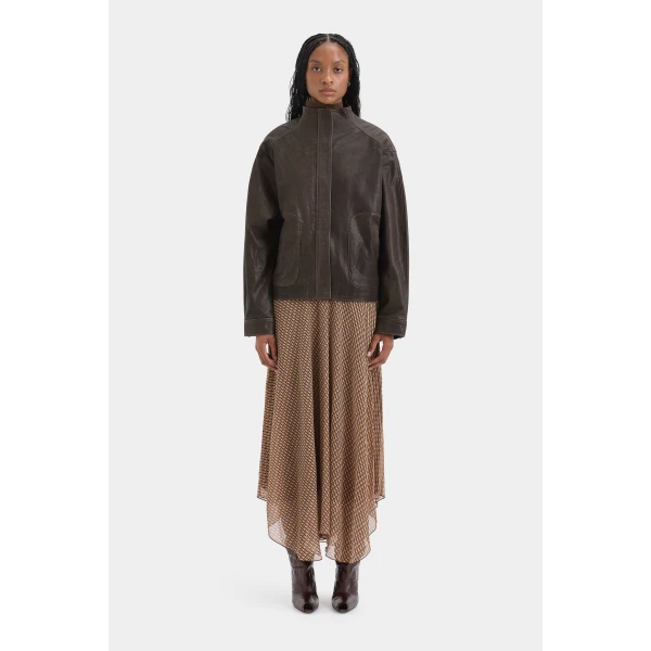 SIR the Label Candela Leather Jacket in Chocolate | Leather Jackets | Luxury Shoes 