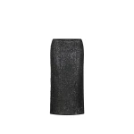 SIR the Label Cassia Sequin Midi Skirt in Black | Midi Skirts | Luxury Shoes 