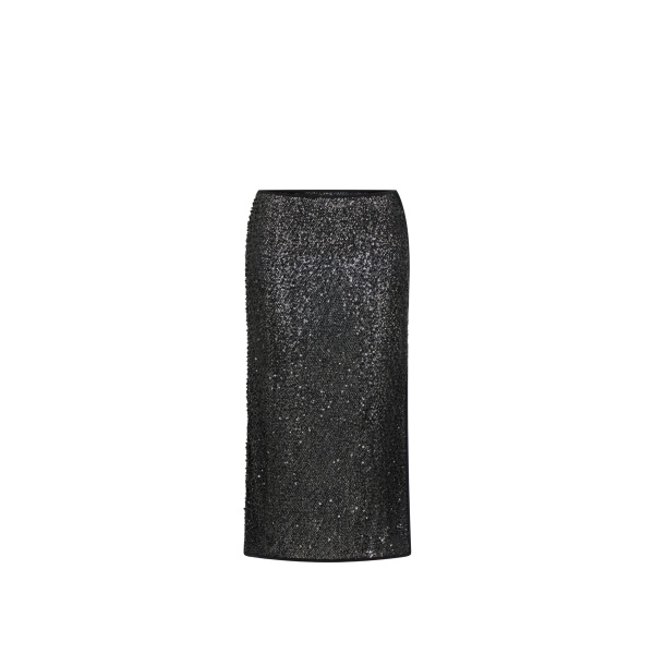 SIR the Label Cassia Sequin Midi Skirt in Black | Midi Skirts | Luxury Shoes 