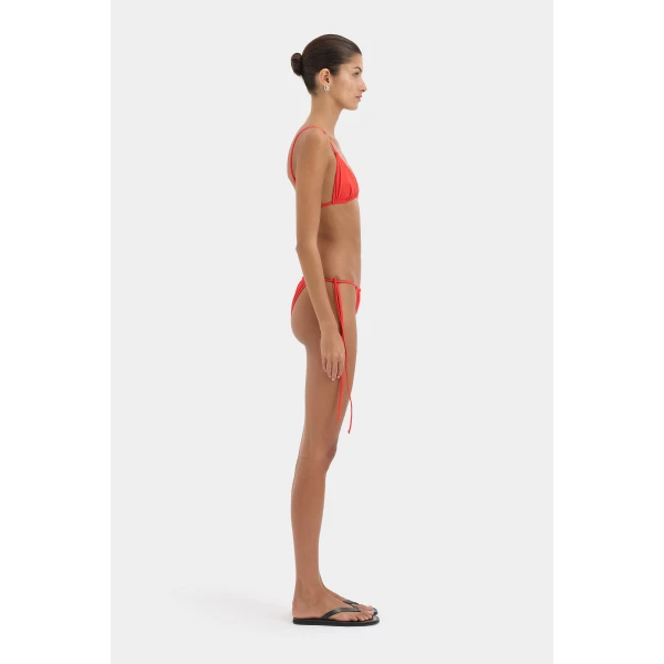 SIR the Label Clarita String Triangle Top in Tangerine | Bikini | Luxury Shoes 