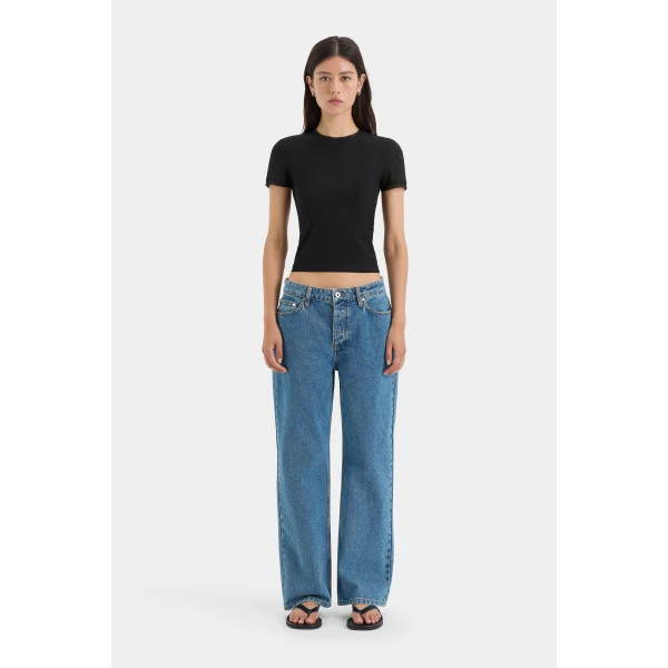 SIR the Label Classic Straight Leg Jean in Light Indigo | Denim | Luxury Shoes 