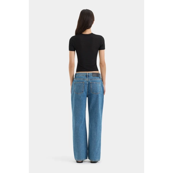 SIR the Label Classic Straight Leg Jean in Light Indigo | Denim | Luxury Shoes 