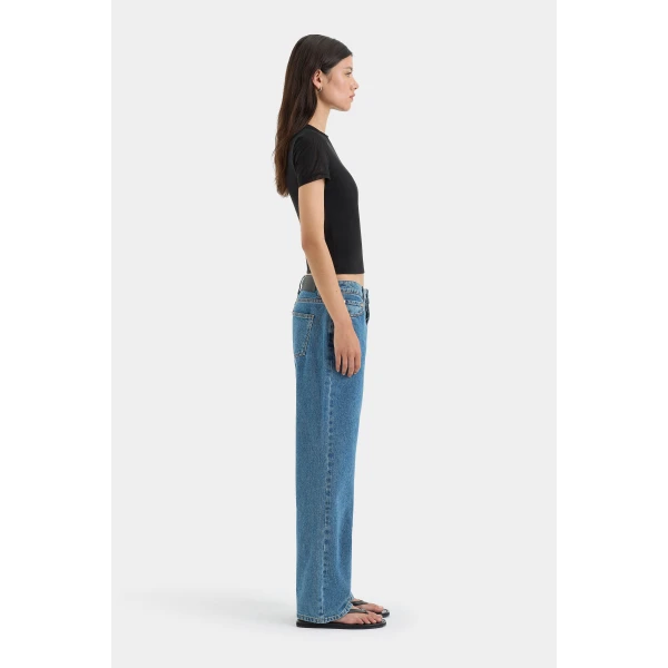 SIR the Label Classic Straight Leg Jean in Light Indigo | Denim | Luxury Shoes 