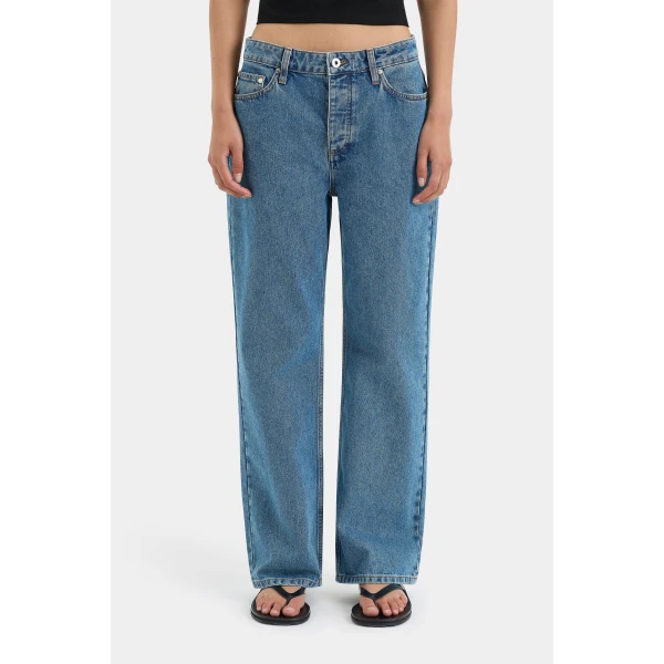 SIR the Label Classic Straight Leg Jean in Light Indigo | Denim | Luxury Shoes 