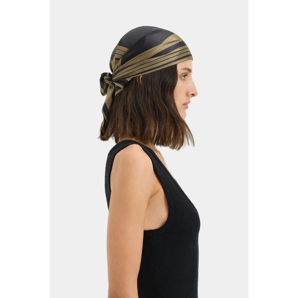 SIR the Label Classico Head Scarf in Olive | Scarves | Luxury Shoes 